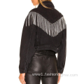 Designer Jackets Rhinestone Fringe Tassel Formal Jean Jacket